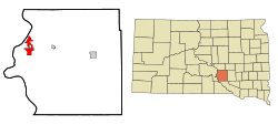 Brule County South Dakota Incorporated and Unincorporated areas Chamberlain Highlighted